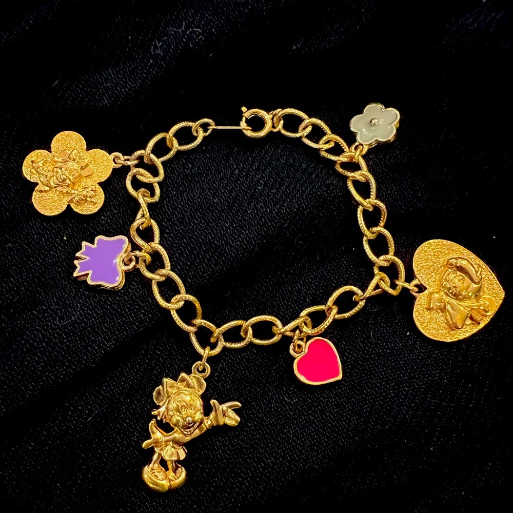 Kids Vintage Gold Charm Disney Bracelet